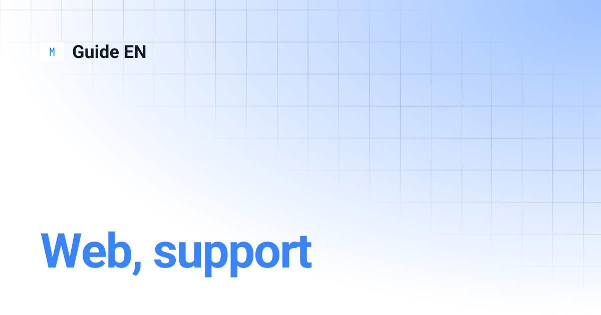 Web, support | Guide EN