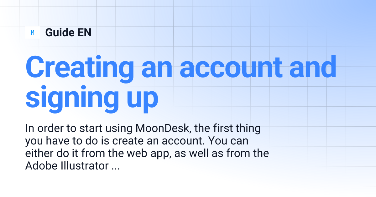 Creating an account and signing up | Guide EN